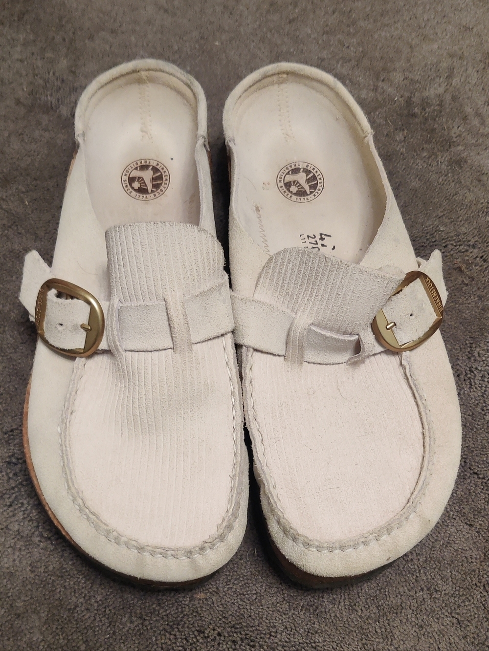 White Birkenstock Buckley Shoe Size 42